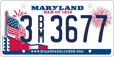 MD license plate 3BM3677