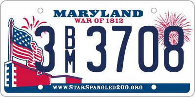 MD license plate 3BM3708