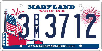 MD license plate 3BM3712