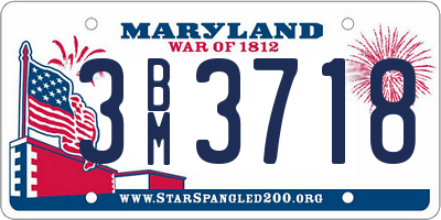 MD license plate 3BM3718