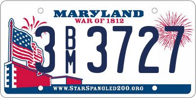 MD license plate 3BM3727