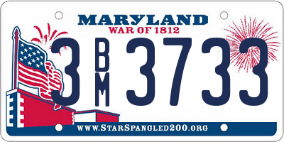 MD license plate 3BM3733