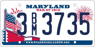 MD license plate 3BM3735