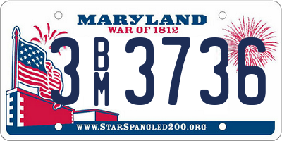 MD license plate 3BM3736