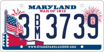 MD license plate 3BM3739