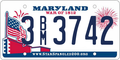 MD license plate 3BM3742