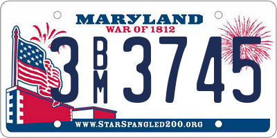 MD license plate 3BM3745