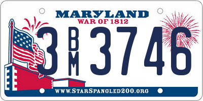 MD license plate 3BM3746