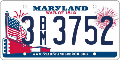 MD license plate 3BM3752