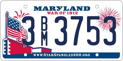 MD license plate 3BM3753