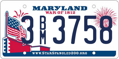 MD license plate 3BM3758