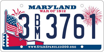 MD license plate 3BM3761