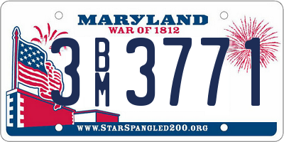 MD license plate 3BM3771