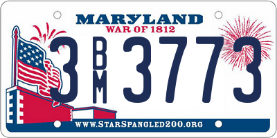 MD license plate 3BM3773