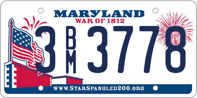 MD license plate 3BM3778