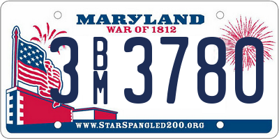 MD license plate 3BM3780