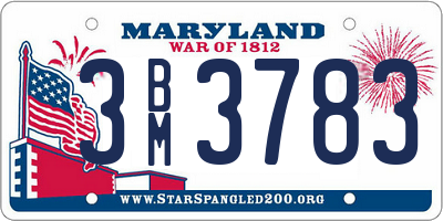 MD license plate 3BM3783