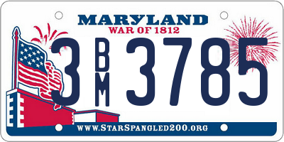 MD license plate 3BM3785