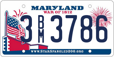 MD license plate 3BM3786