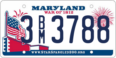 MD license plate 3BM3788