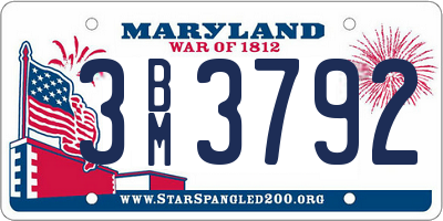 MD license plate 3BM3792