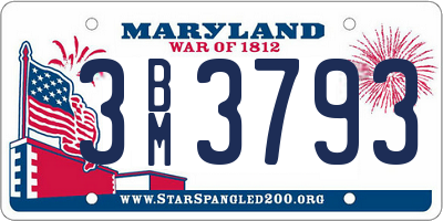 MD license plate 3BM3793