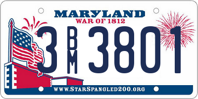 MD license plate 3BM3801