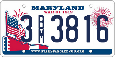 MD license plate 3BM3816