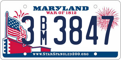 MD license plate 3BM3847