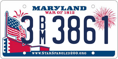 MD license plate 3BM3861