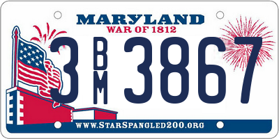 MD license plate 3BM3867