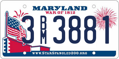 MD license plate 3BM3881