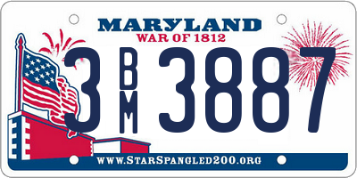MD license plate 3BM3887