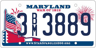 MD license plate 3BM3889