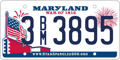 MD license plate 3BM3895