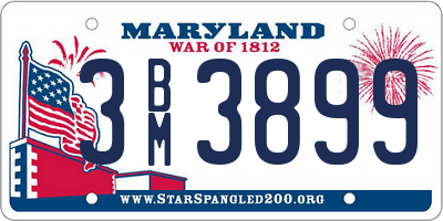 MD license plate 3BM3899