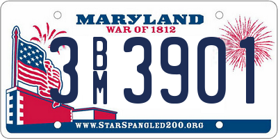 MD license plate 3BM3901