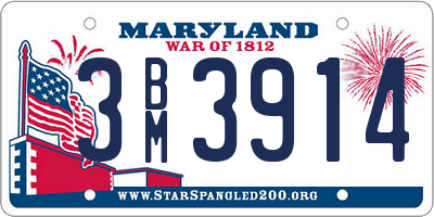 MD license plate 3BM3914