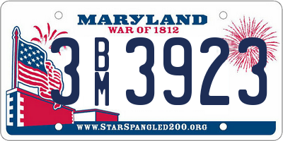MD license plate 3BM3923
