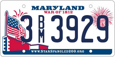 MD license plate 3BM3929