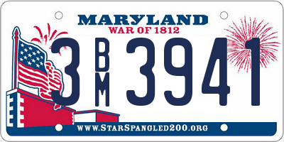 MD license plate 3BM3941