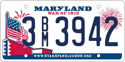 MD license plate 3BM3942