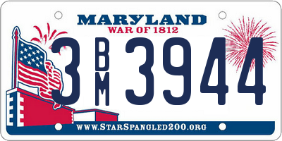 MD license plate 3BM3944