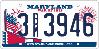 MD license plate 3BM3946