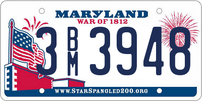 MD license plate 3BM3948