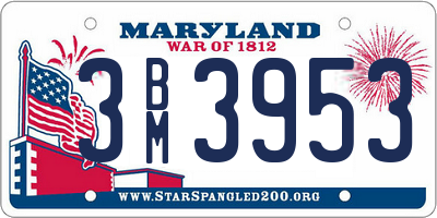 MD license plate 3BM3953