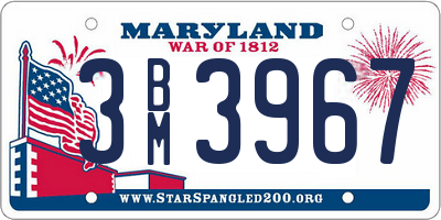 MD license plate 3BM3967