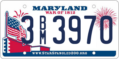 MD license plate 3BM3970