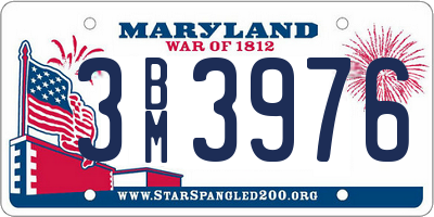 MD license plate 3BM3976