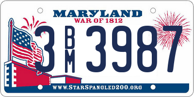 MD license plate 3BM3987